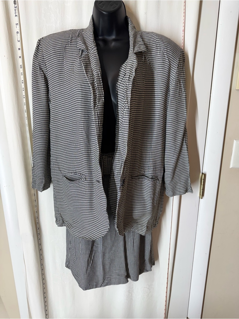 Vintage Women's Houndstooth Skirt Set